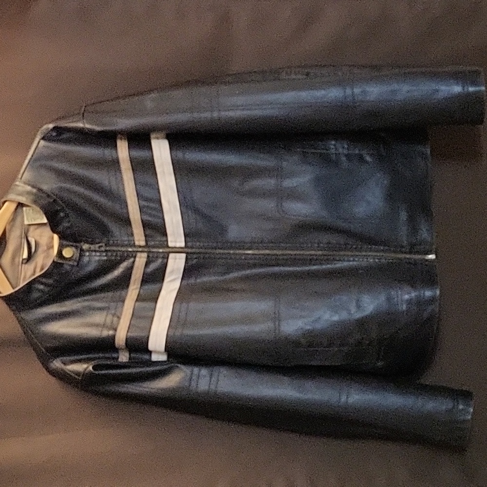 Vintage Decoded Black Vegan Leather Jacket Men's (XL)